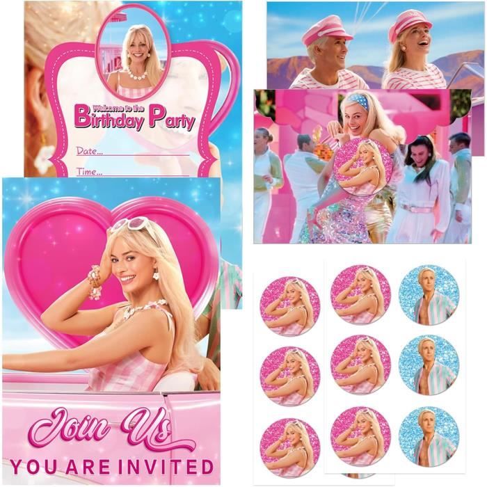 12 Cartes D'invitation Anniversaire Fille - Thème Ballons Colorés Avec Enveloppes Assorties Et Autocollants - Prêt à Personnaliser