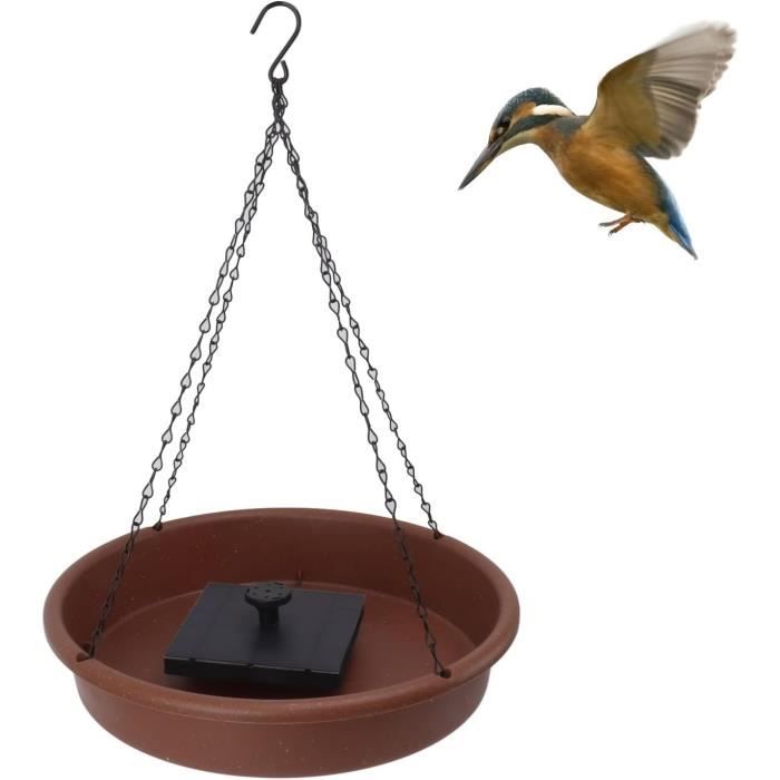 Bain D'Oiseaux FaloStwer Sur Pied - Bol Double Usage 26.5cm, Vert, Jardin Extérieur