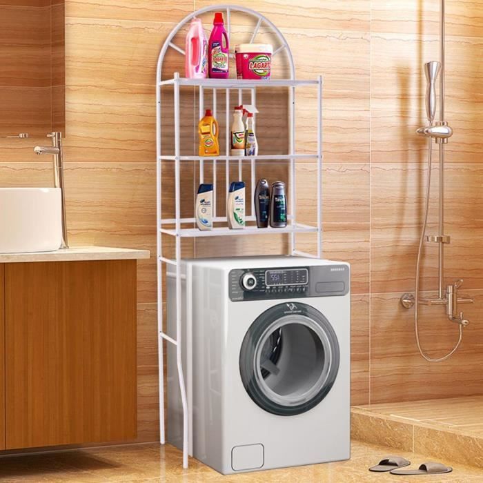 Blanc Meuble De Salle De Bain Dessus Toilettes Machine A Laver