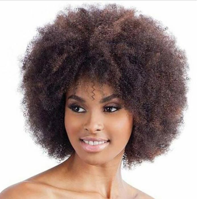 Perruque Afro Naturelle Cdiscount Cheveux bouclés perruques pour femme noire,bouclés perruque, crépus frisés afro perruques cheveux humains dentelle fluffy complète synthétique perruques avec frange marron（wl9302）. perruque afro naturelle