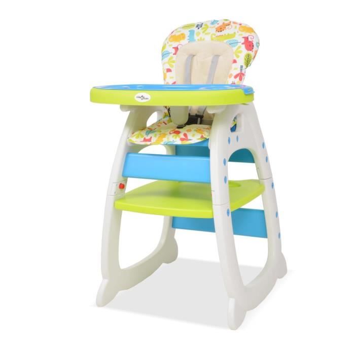 Won Chaise Haute Bebe Convertible 3 En 1 Chaise Pour Enfant De 6 Mois A 6 Ans Avec Table Bleu Et Vert 72 X 62 5 X 106 Cm Cdiscount Pret A Porter