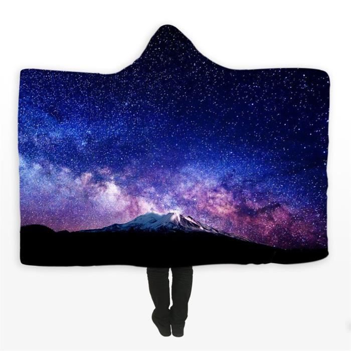 Couverture à Capuche Wolf Chan - Taille 146 X 84 Cm - Tissu Doux Polyester Et Toison De Corail - Pour Lit, Canapé, Bureau, Voiture - 7