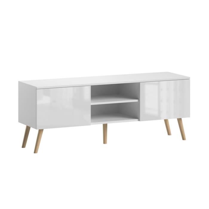 Meuble Tv Multi Usage Armoire Scandinave Pieds En Bois Romeo