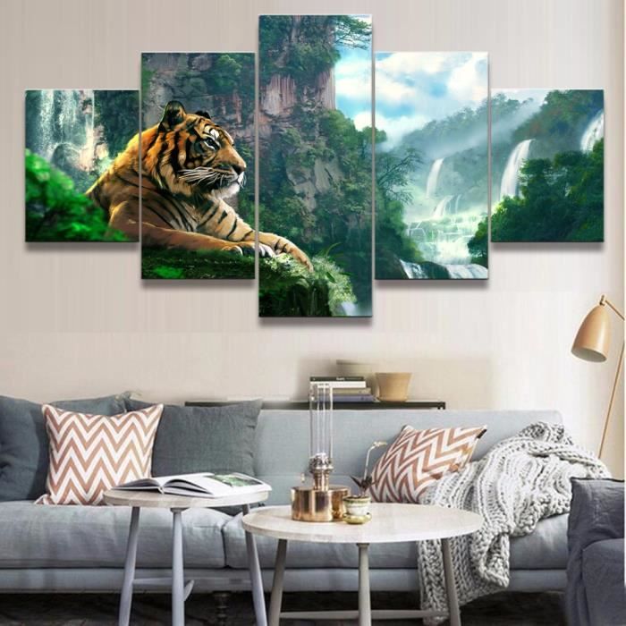 Plage toile art prints pour votre salle de bains-set de 4-caraïbes paysage