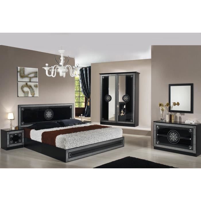 Chambre A Coucher Rio Laque Noir Et Argent Achat Vente Chambre