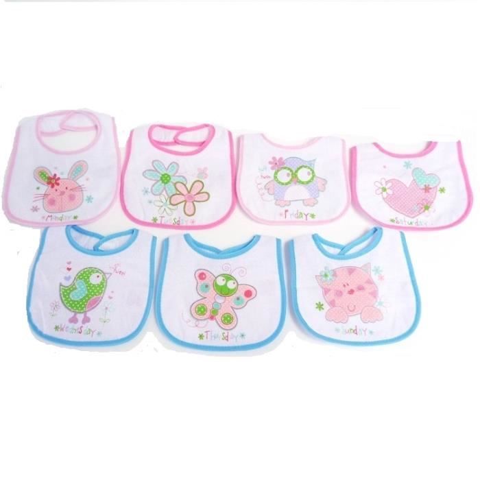 Lot De 7 Bavoirs Bebe Fille Doubles Pvc Jours De La Semaine Cdiscount Puericulture Eveil Bebe