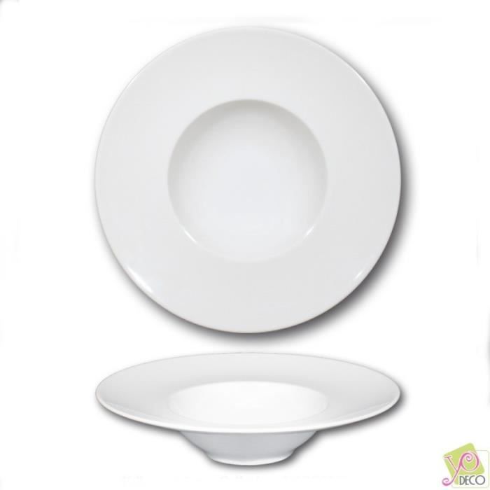 ADDTREE Lot de 4 assiettes carr/ées en porcelaine blanche de 24,6 cm