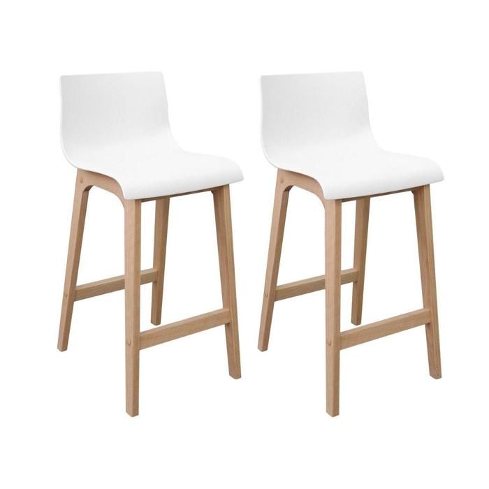 Lot de tabourets de bar en chêne 65cm TANNA