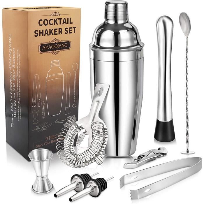 Couteau Et Ustensile De Cuisine - Kit Shaker Cocktail Pièces 750Ml À  Qualitative Acier Inoxydable Étanche Accessoires - La cave Cdiscount