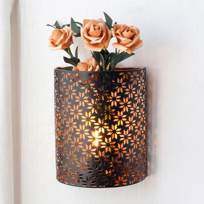 Lampe À Piles 20 Cm H Applique Murale En Métal Rustique Avec Minuterie