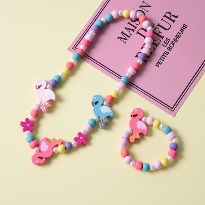 1 Ensemble Bracelet de Montre Unicorn Filles Montre Dessin Animé Bracelet Perlé Montre-Bracelet pour Enfants