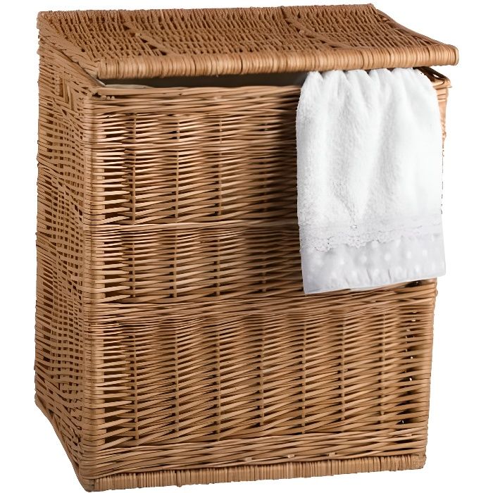 Panier a linge,malle en osier avec une doublure - Cdiscount Maison