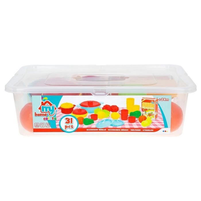 Jouets Ecoiffier - 2657 - Boite Alimentation : 50 Pièces Dont Des A Et Ustensiles De Cuisine Jeu Dimitation Des 1 Amz B083zm9yt