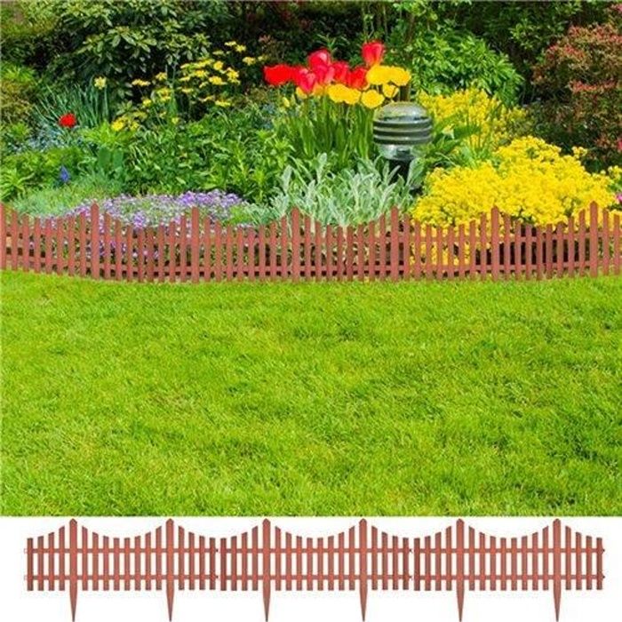 Vidaxl Bordures de pelouse 17 pcs Marron 10 m - vue 1