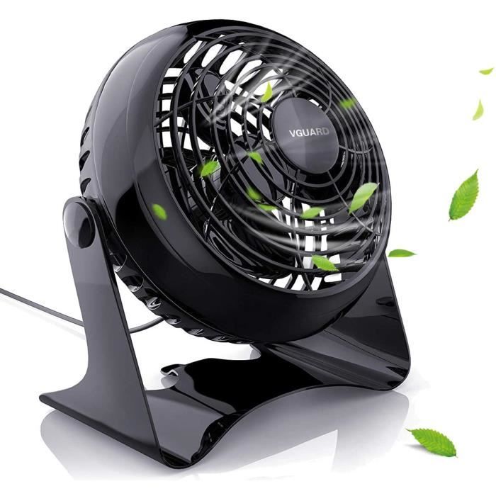 Ventilateur USB De Bureau VGUARD - 4 Pouces, 360° Réglable, Silencieux - Pour PC, Maison, Voyage