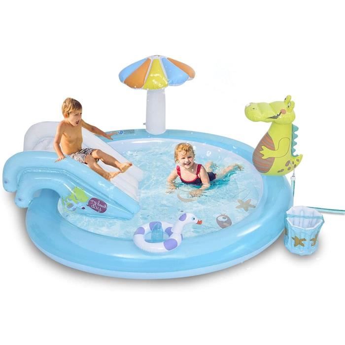 Piscine Gonflable Bouncevi Pataugeoire Gonflable D Ete Toboggan De Surf Toboggan Aquatique De Crocodile Piscine F210 Cdiscount Jeux Jouets