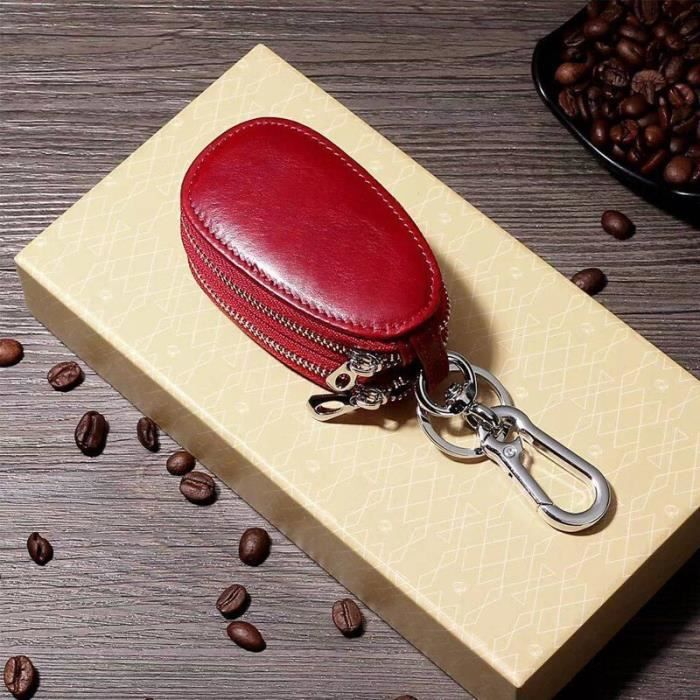 Gadget | Porte clefs pour homme en cuir couleur rouge