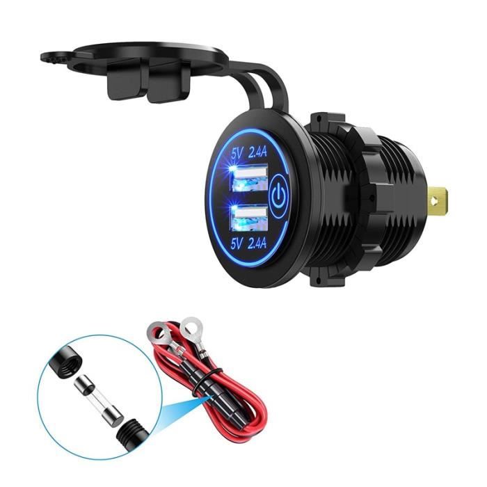 Chargeur de batterie,Allume cigare de voiture encastrable, prise  universelle, double port USB - Type Dual USB Car Charger - Cdiscount Auto