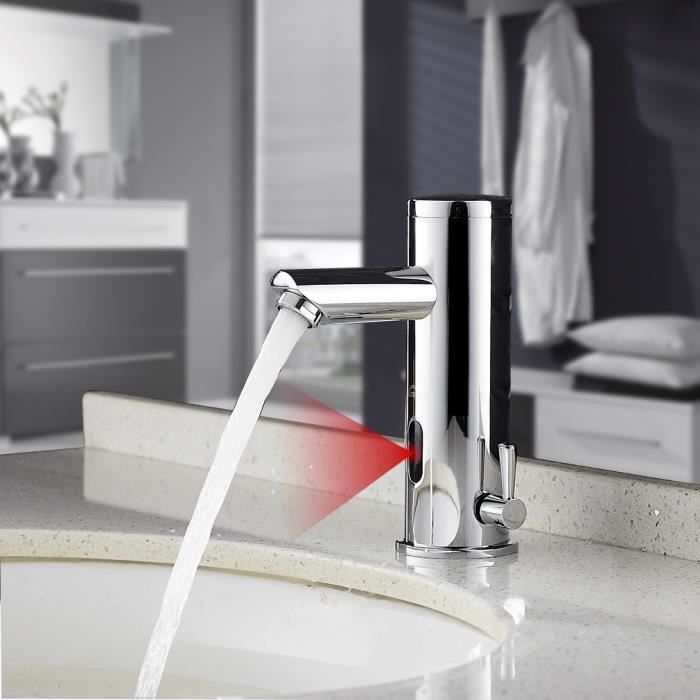 Auralum Robinet De Lavabo Capteur Infrarouge Automatique Chrome