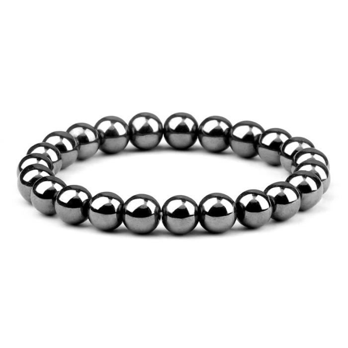 Bracelet Désiré Multi-Tours Élastique Marron Hématite - DORIANE