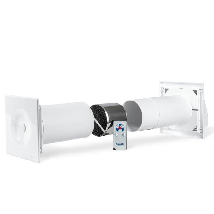 Ventilateur très silencieux pour récupération de chaleur 100 mm + télécommande / VMC