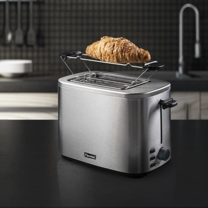 Bestron grille-pain, Toaster pour 2 tranches & avec 7 niveaux de brunissage, tiroir à miettes & support à petits pains, Copper Collection, 1000W, couleur: Cuivre