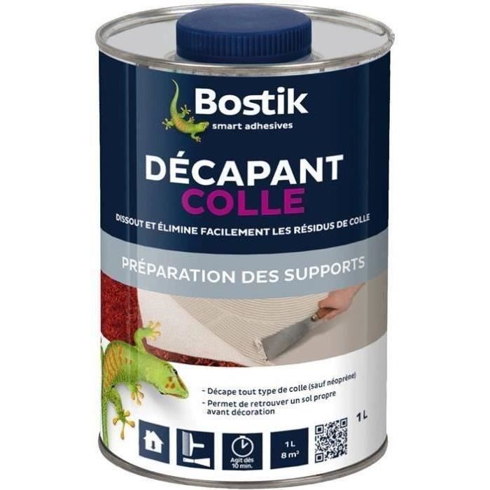 Décapant Colle BOSTIK - Action rapide - Résidus de colle moquette et sol plastique - bidon 1L