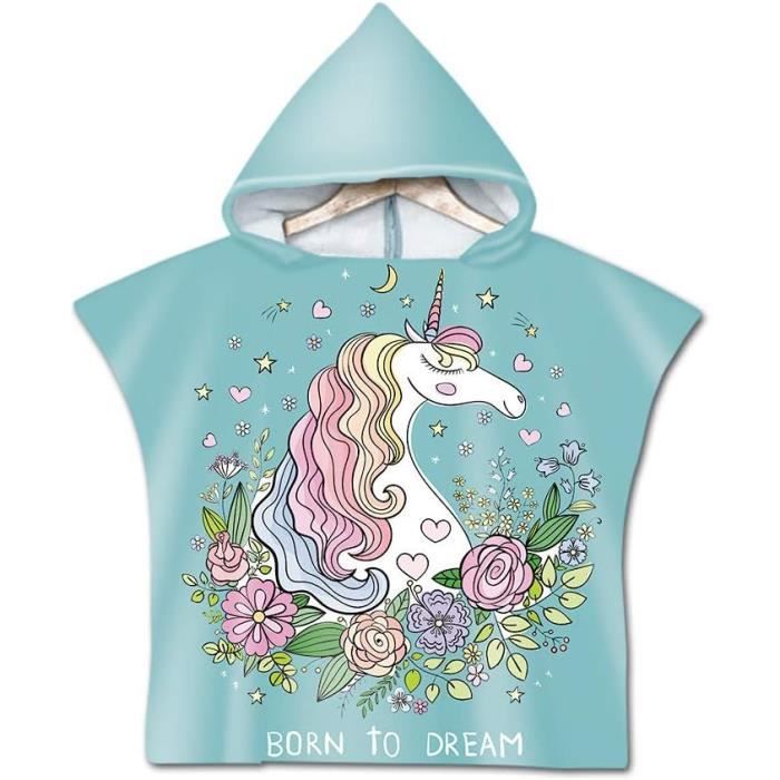 Serviette De Bain à Bretelles Pour Fille – Poncho De Plage, Taille 60x110 Cm, âge 3 à 8 Ans