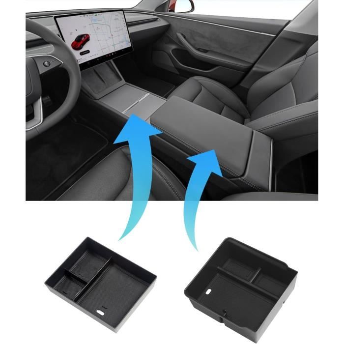 Kit Organiseur Console Centrale Tesla Model 3 Highland 2024-2026 - 3 Pièces - Boîtes Rangement Accoudoir