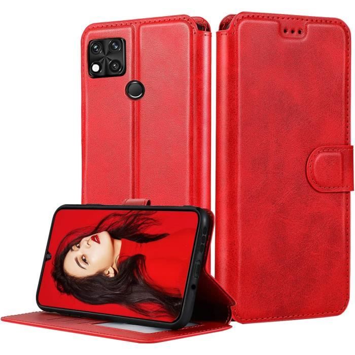 GOKEN Cover Pelle per Xiaomi Redmi 9C NFC/Redmi 9C, Magnetica Custodia con Supporto di Stand & Carte Slot, Flip Case con Portafoglio -Azzurro