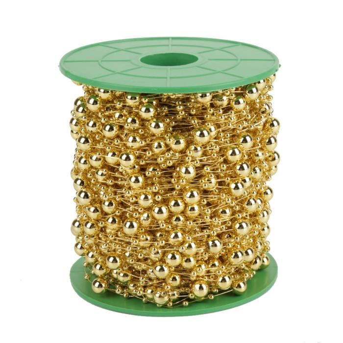 Guirlande De Perles Dorées Pour Décoration - 30 Mètres, Perles De 6mm - Pour Sapin De Noël, Mariage, Fête, Projets DIY