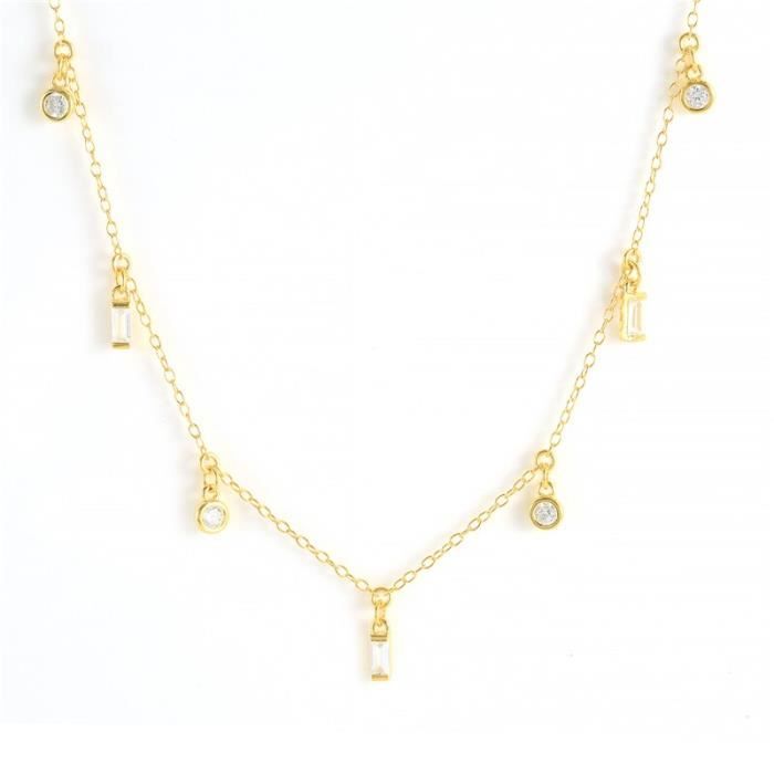 Collier Ras Du Cou En Argent Sterling 925 - Chaîne Clavicule Scintillante - Neuf Avec étiquettes