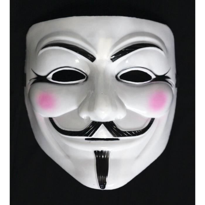 Masque de V pour Vendetta - DEGUISEMENT DISCOUNT - Accessoire de déguisement - Adulte - Blanc