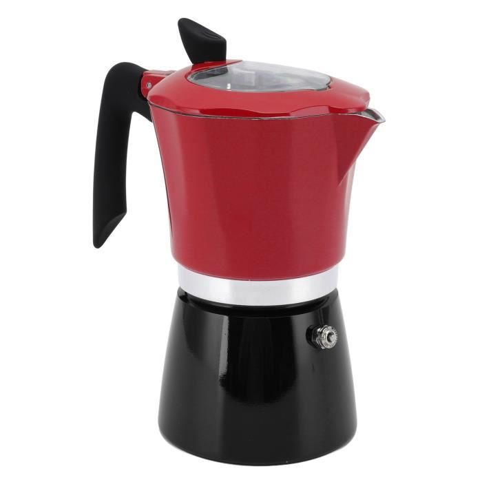 Cafetière à moka italienne pour cuisinière - Cafetière italienne - 6 tasses - 283,5 g - En aluminium - Pour camping - Percolateur à café cubain manuel pour cappuccino ou latte (noir