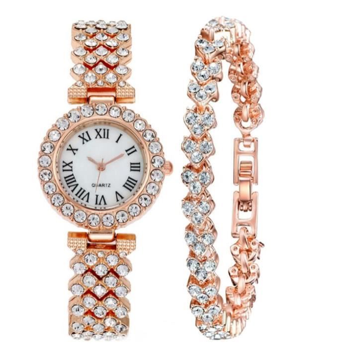Montre Femme NYL Plaqué Or Rose Avec Cristaux Swarovski - Cadran 35 Mm - Édition Limitée