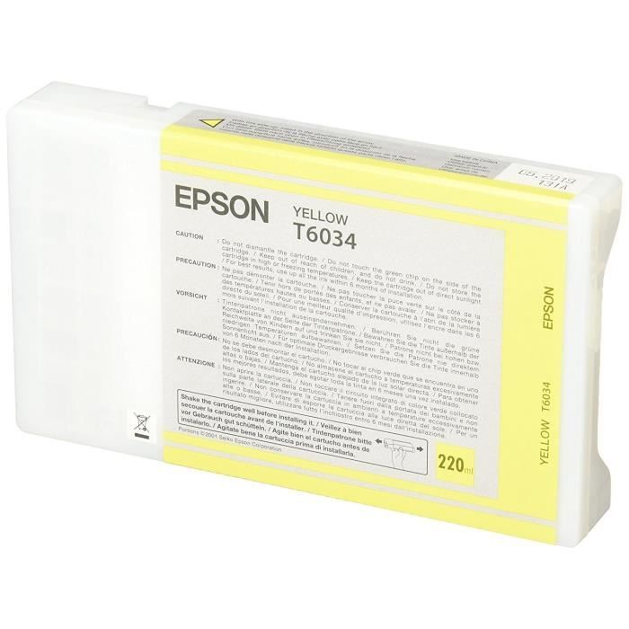 EPSON Cartouche d’encre T6034 – Jaune – Capacité standard 220ml