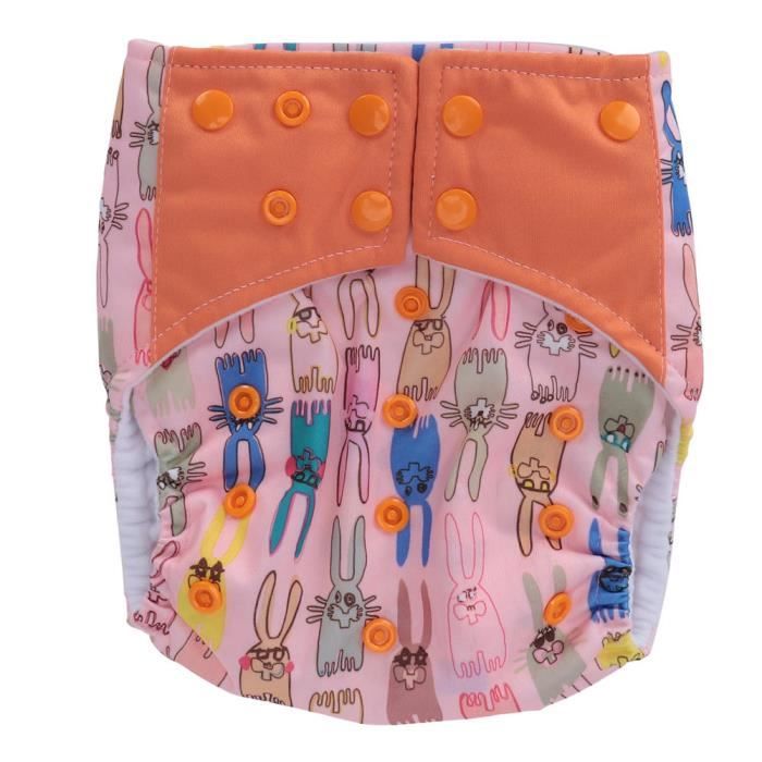 Garosa Couche réutilisable Motif de dessin animé de couches lavables