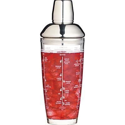 Shaker à Cocktail En Verre 600 Ml Avec Passoire Inox - Graduations, Idéal Bar Maison