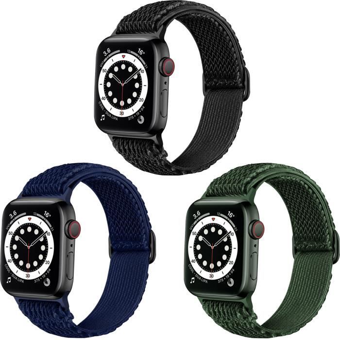 Silicone Bracelets Compatible Apple Watch SE GPS (2e génération) - 40mm -Series 8 - 41mm - Series 3 - 38 mm pour Femmes Hommes