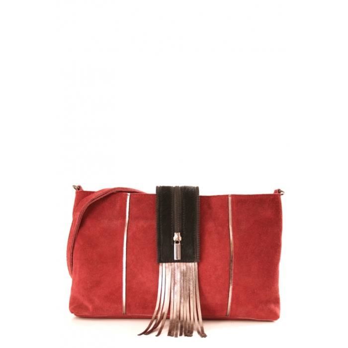 Pochette rouge daim hot sale