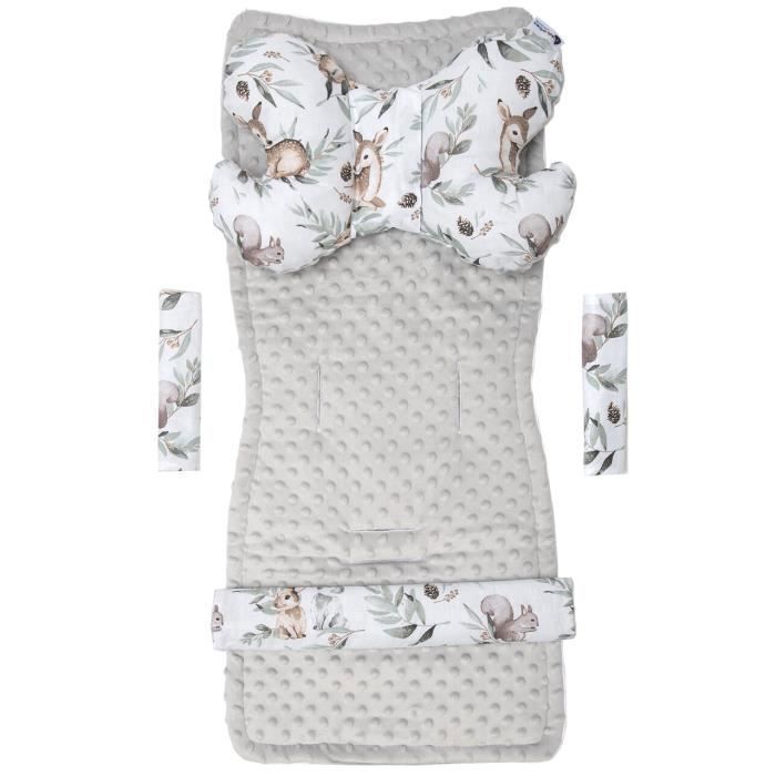 Coussin Anti-transpiration Pour Poussette Kikkaboo - Surface Coton Doux, Dos Maille 3D Respirante, Coloris Beige, Universel