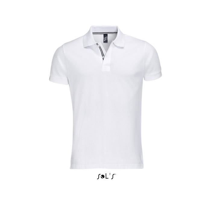 Polo English look noir rouge-bandes blanches s-3xl polo mi Boutonnage 