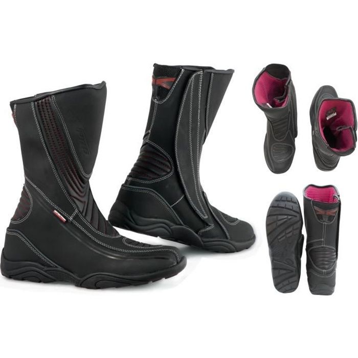 Moto Scooter Bottes Imperméables en Cuir Noir Taille 42