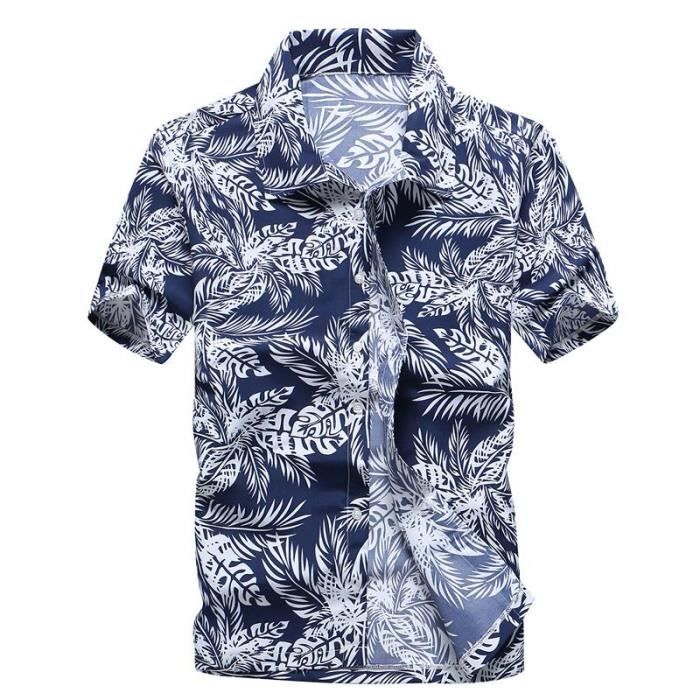 Chemise de Plage Homme Manches Courte Imprime Vacances Casual Vetements Chemise Homme Ete