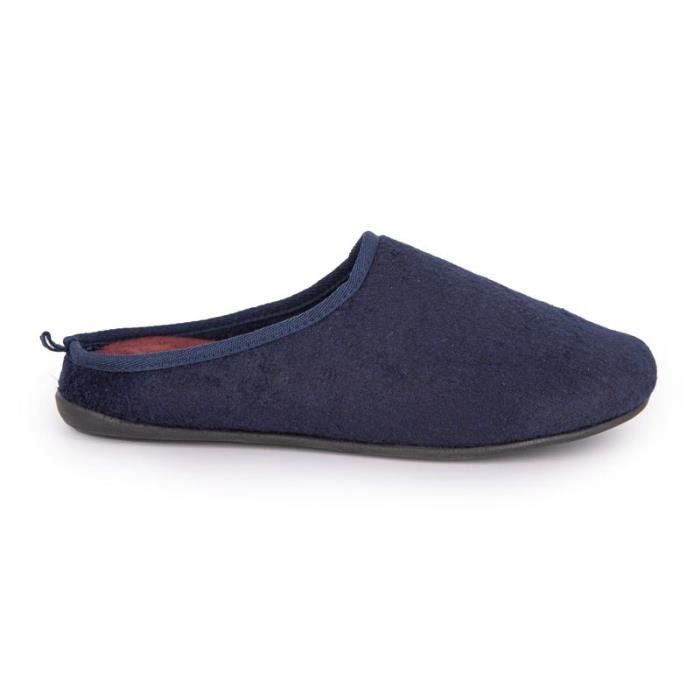 chaussons homme - dockers by gerli - cuir - bleu fonce