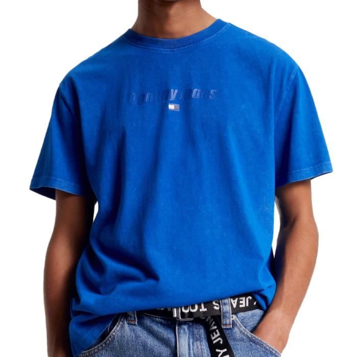 T-shirt Bleu Homme Tommy Hilfiger New Tonal