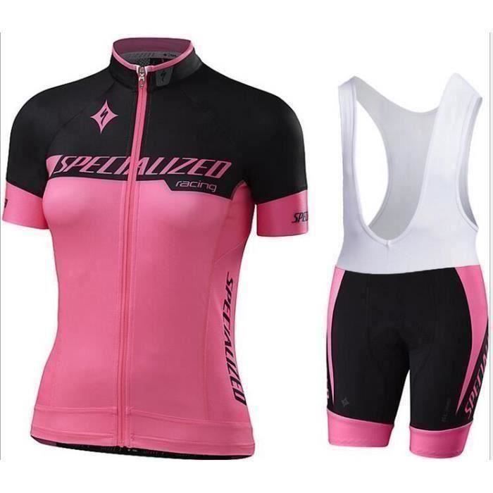 Specialized Maillot De Cyclisme Manches Courtes Femme Cuissard A Bretelle Velo Route Gel Combinaison Vtt Tenue Cycliste Equipe Pro Prix Pas Cher Cdiscount