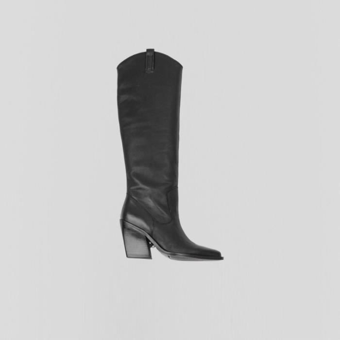 Bottes en cuir femme Bronx New Kole Talons aiguilles Noir