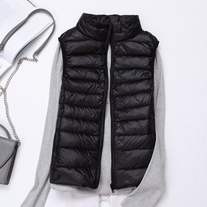 Blouson Matelassé Sans Manches Zippé - Ombre - Pour Homme - Rouge Rouge