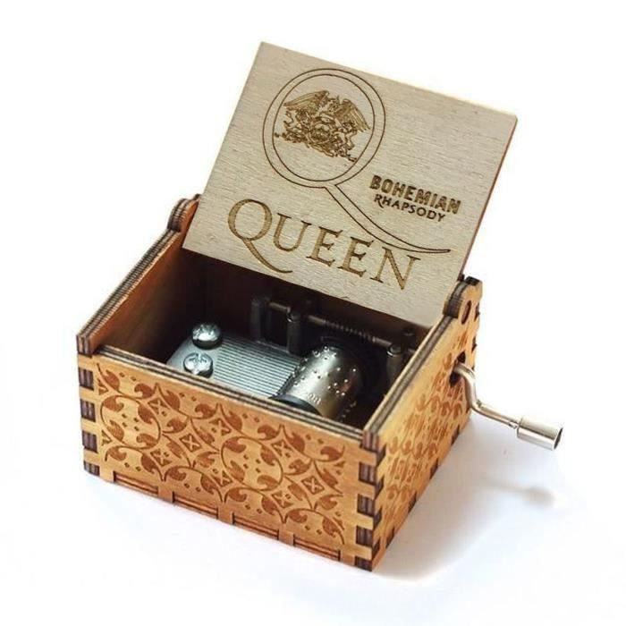 Boite A Musique En Bois A Manivelle 6 4 X 5 2 X 4 2cm Queen Achat Vente Boite A Musique Cdiscount